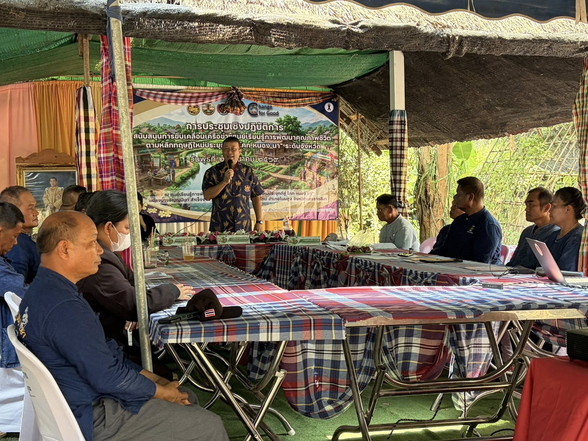 พช.สีคิ้ว เข้าร่วมโครงการประชุมเชิงปฏิบัติการสนับสนุนการขับเคลื่อนเครือข่ายศูนย์เรียนรู้การพัฒนาคุณภาพชีวิตตามหลักทฤษฎีใหม่ ประยุกต์สู่ “โคก หนอง นา” ระดับจังหวัด“